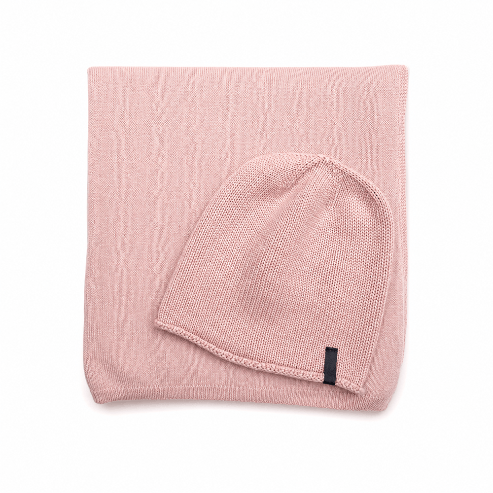 Stola Roma & Haube - Rosé